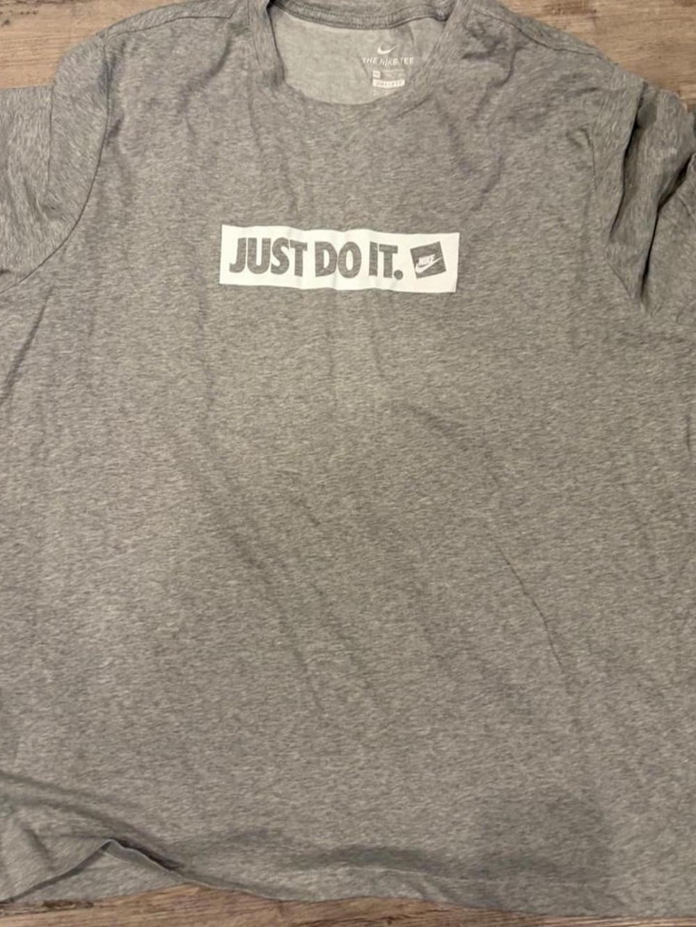 Nike Gray 'Just Do It.' Short Sleeve Crew Tee